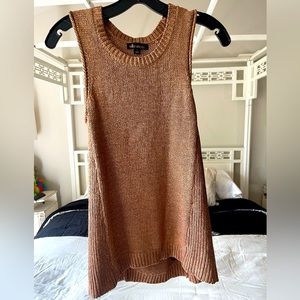 ELLA MOSS Hi Low Bronze Metallic Top | Size S